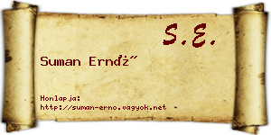 Suman Ernő névjegykártya